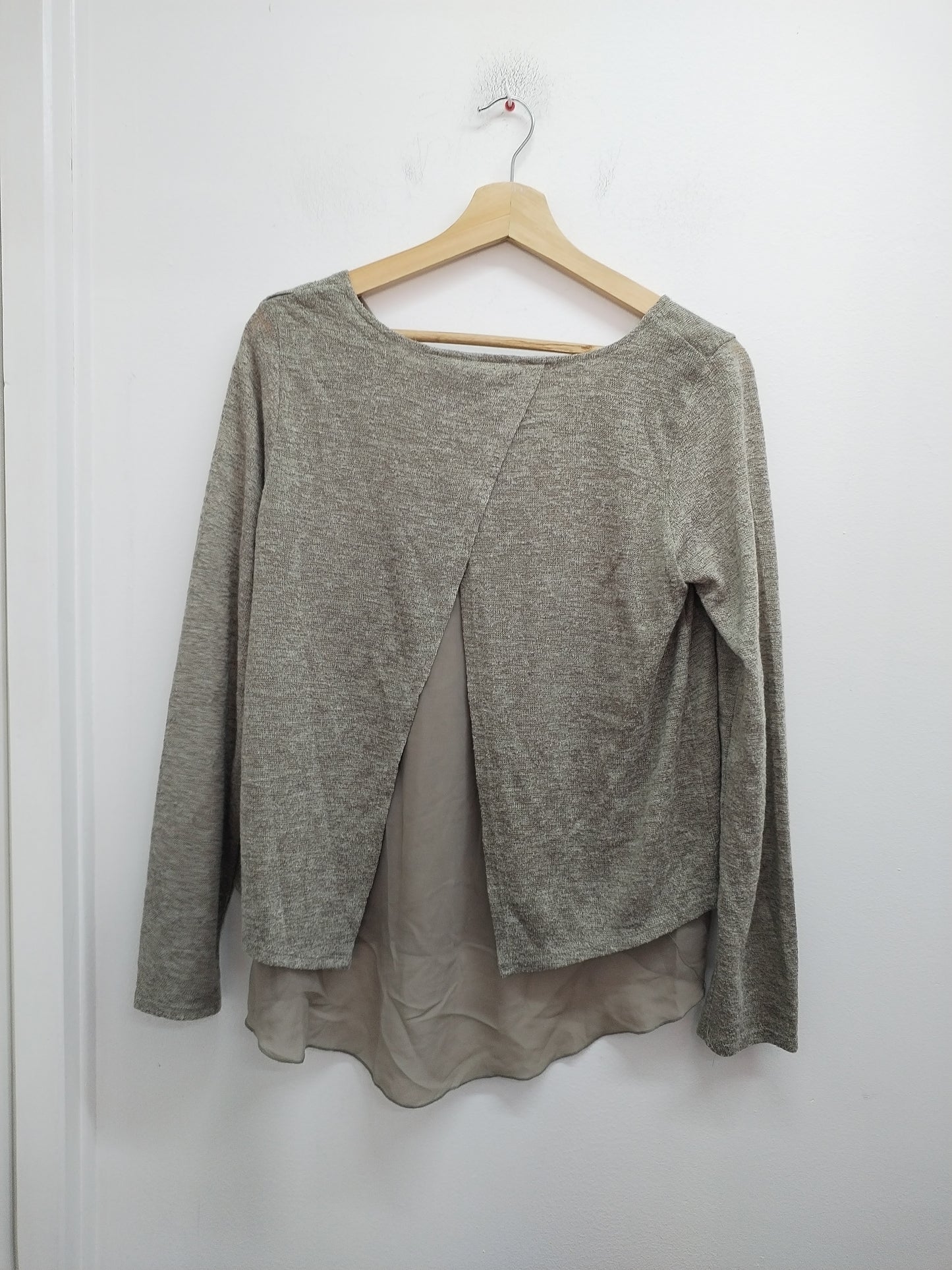 Pull fin avec voile Cache-Cache kaki Taille M