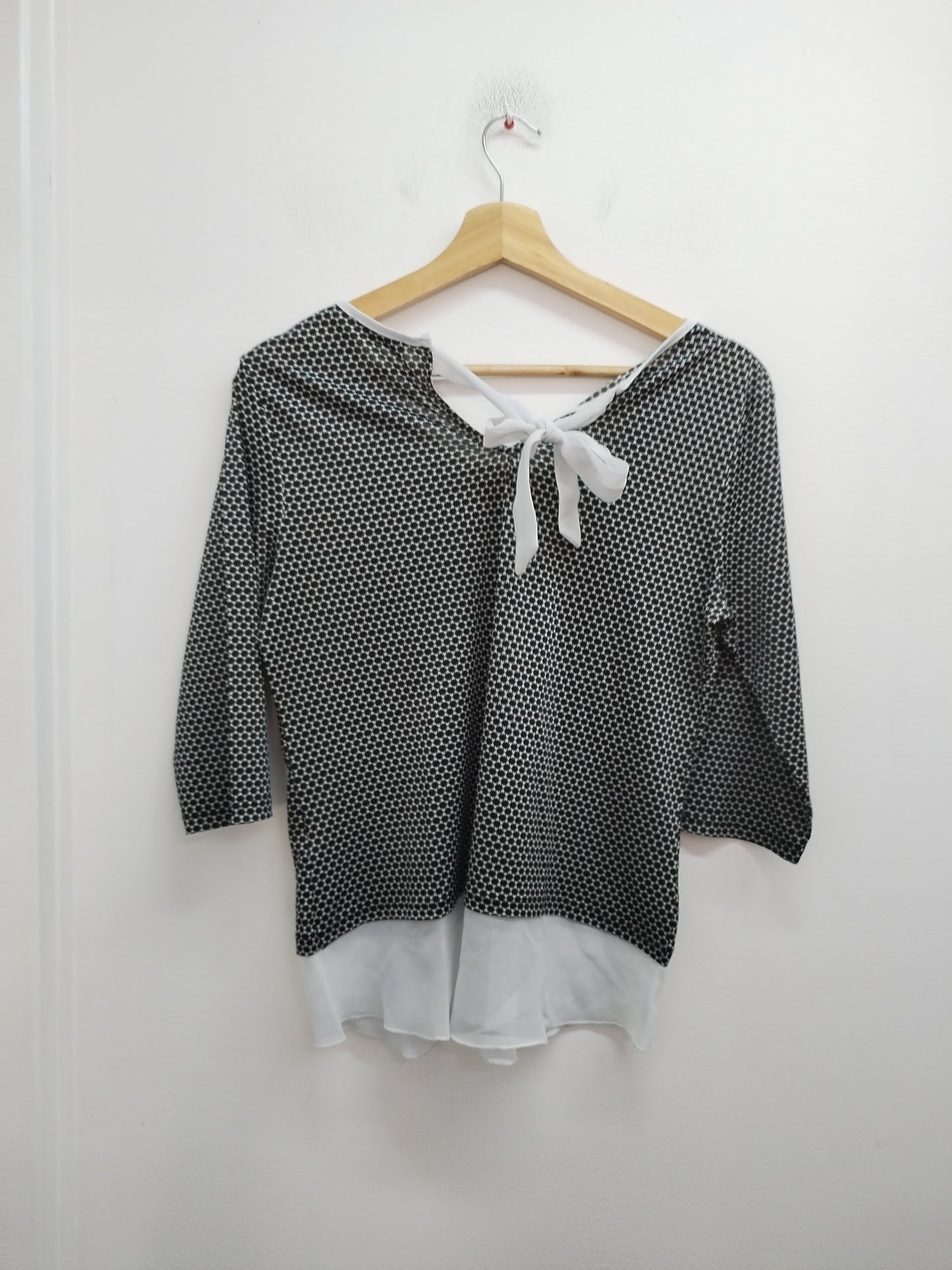 Tunique Cache-Cache manches 3/4 noire et blanche à motifs Taille S