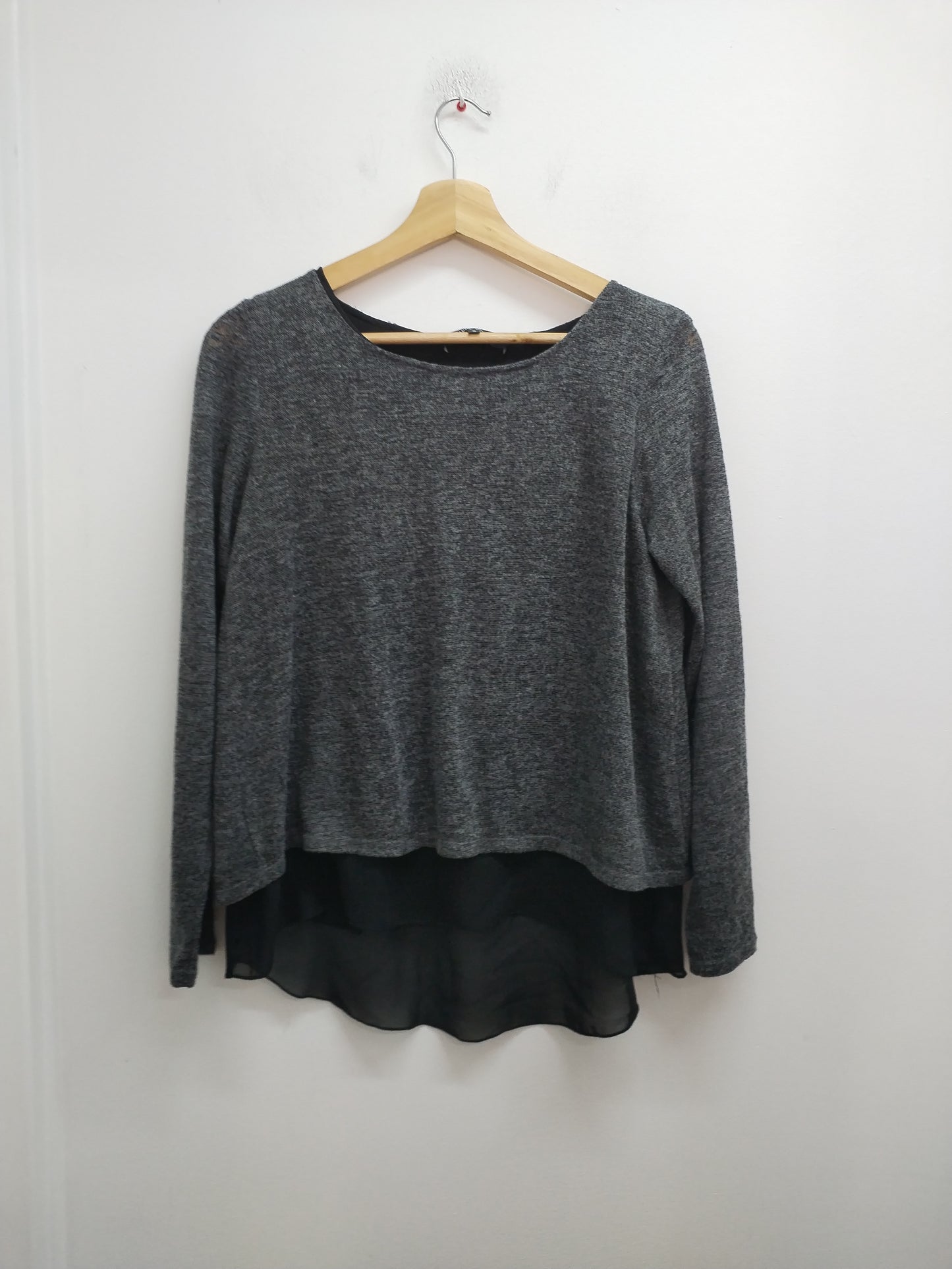 Pull fin avec voile Cache-Cache gris et noir - Taille M