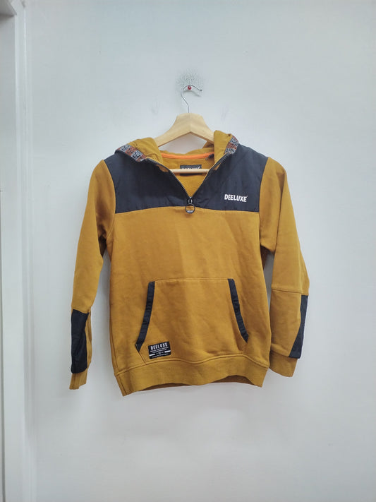 Sweat à capuche Deeluxe 74 marron et noir Taille 12 Ans