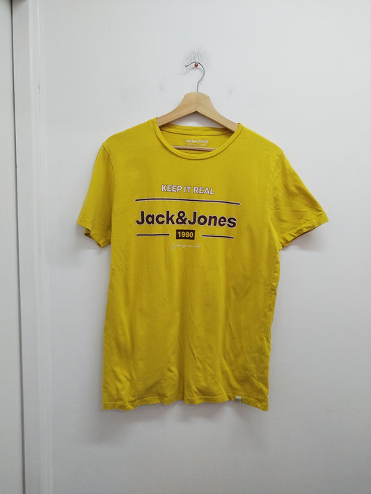 T-shirt Jack & Jones jaune avec impression Taille M