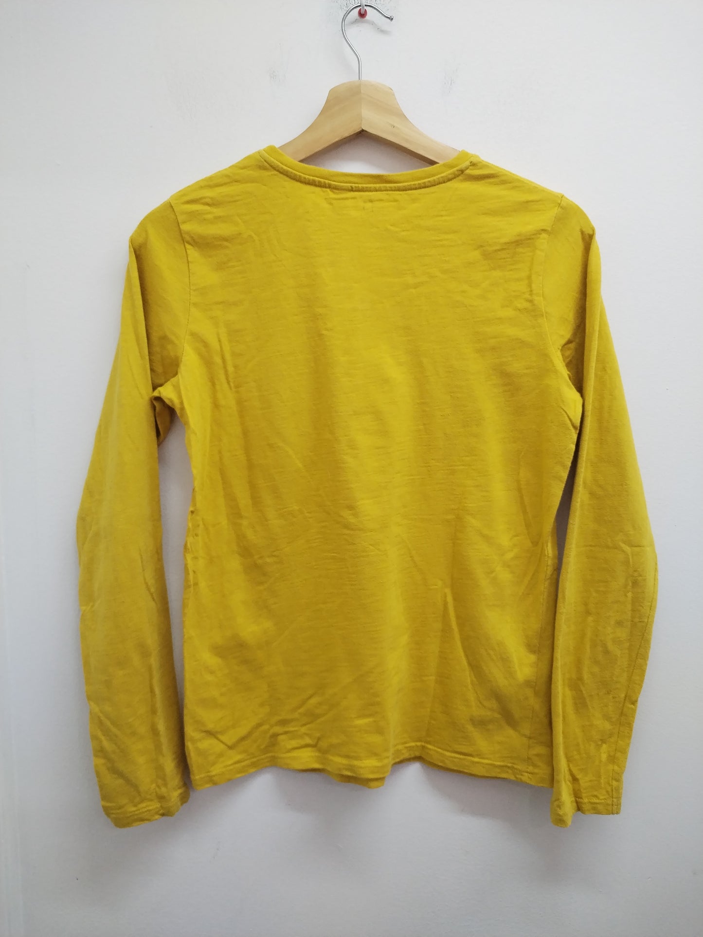 T-shirt manches longues Okaïdi moutarde avec impression Taille 14 Ans