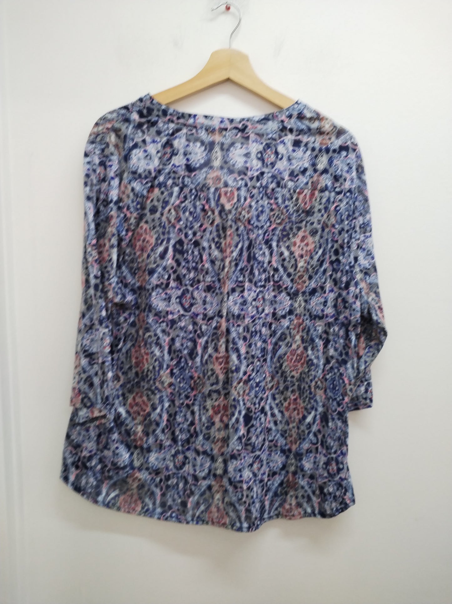 Tunique manches 3/4 bleue à motifs Taille 2XL