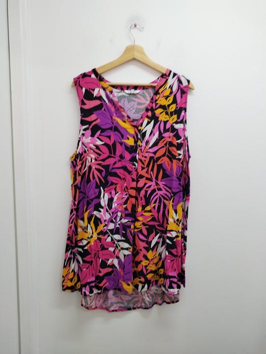 Robe tunique sans manches M&S Mode fleurie multicolore Taille 48