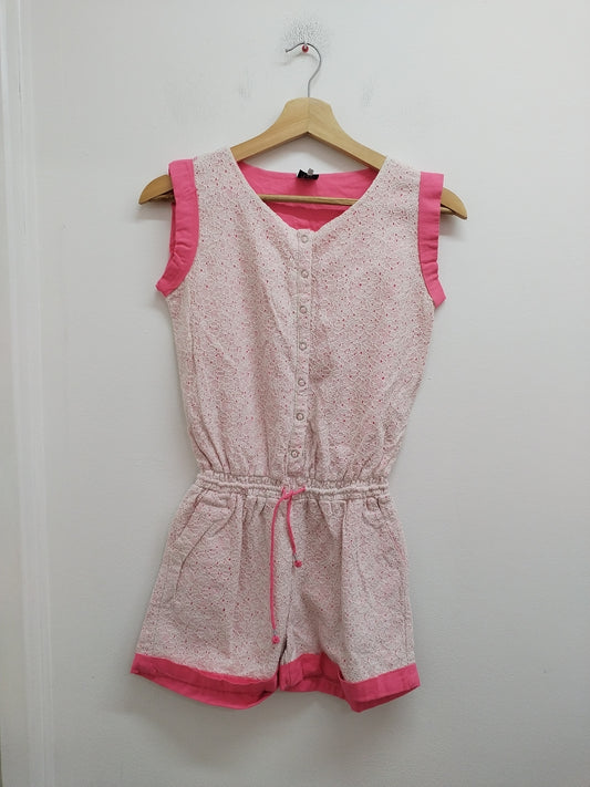 Combi-short Little Karl Marc John rose et blanc avec dentelle Taille 12 Ans