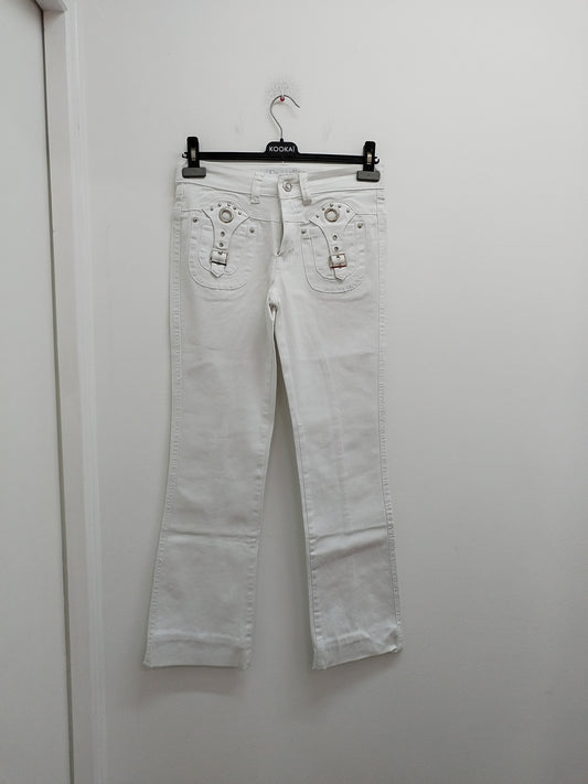 Jeans pattes d'éph EDI blanc Taille S