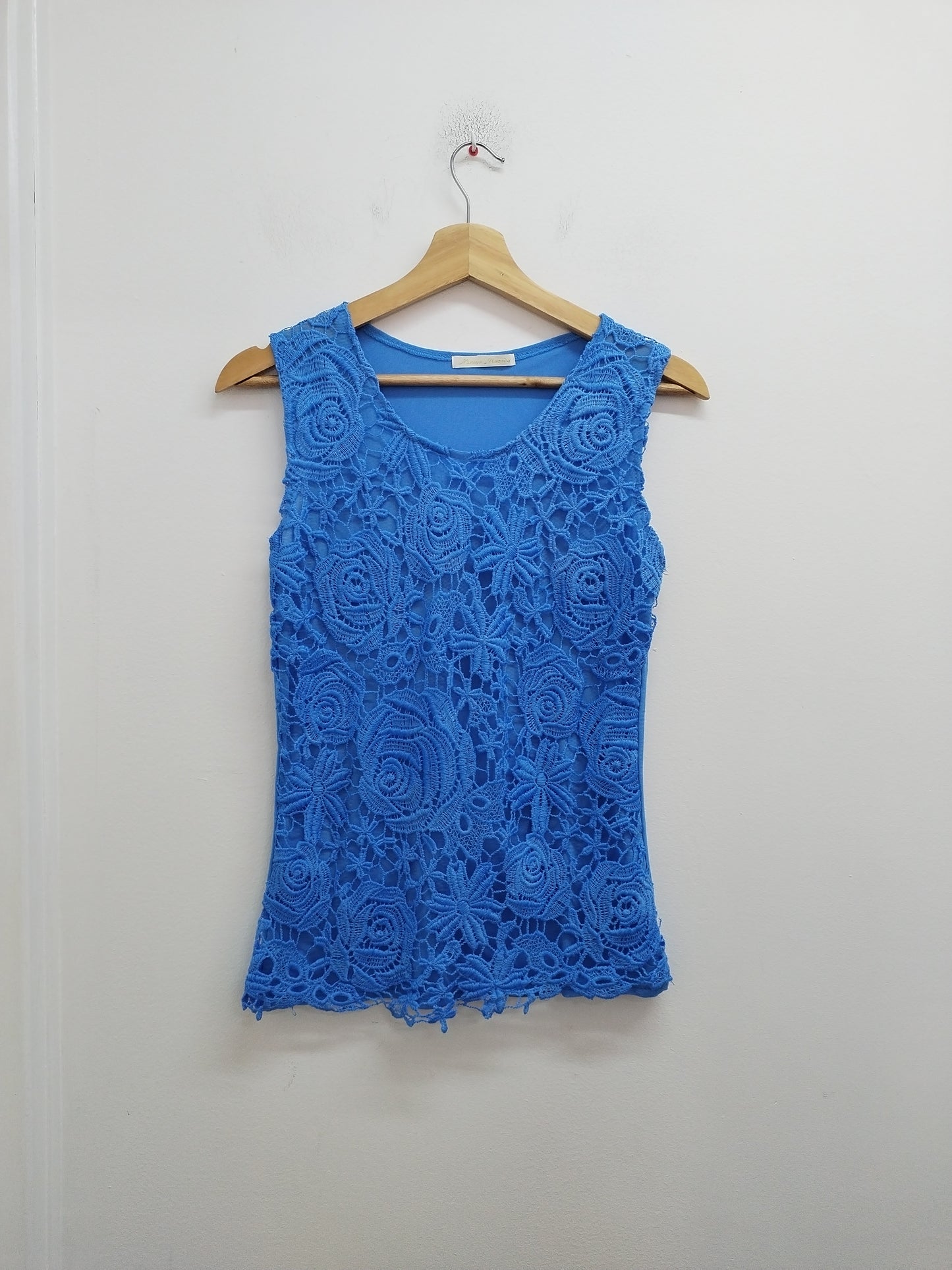 Débardeur Melya Melody bleue en dentelle Taille S