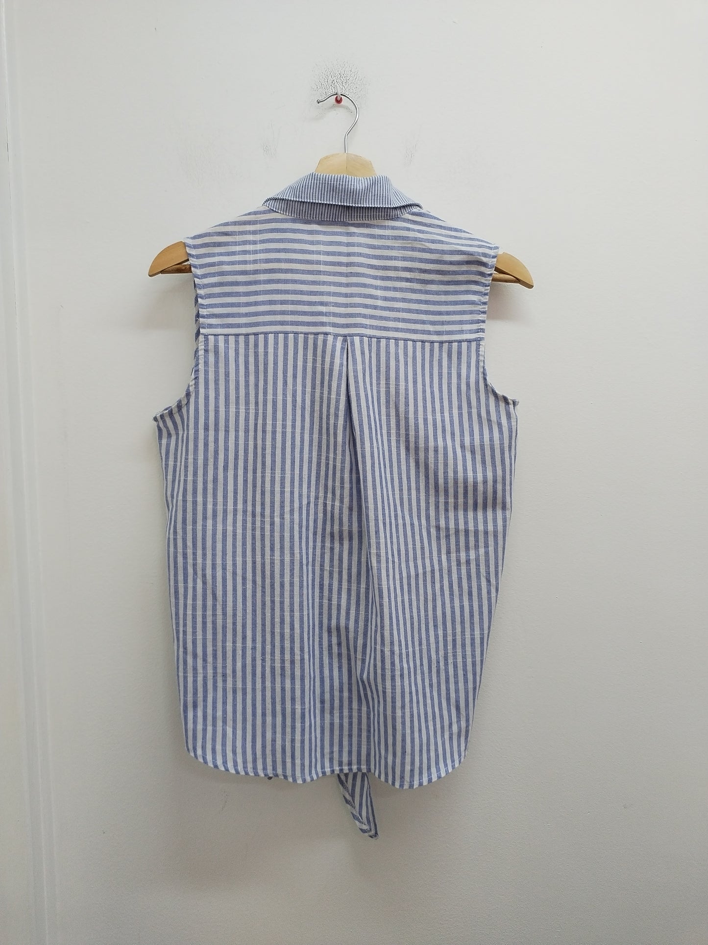 Chemise sans manches Esther.H bleue et blanche rayée Taille S