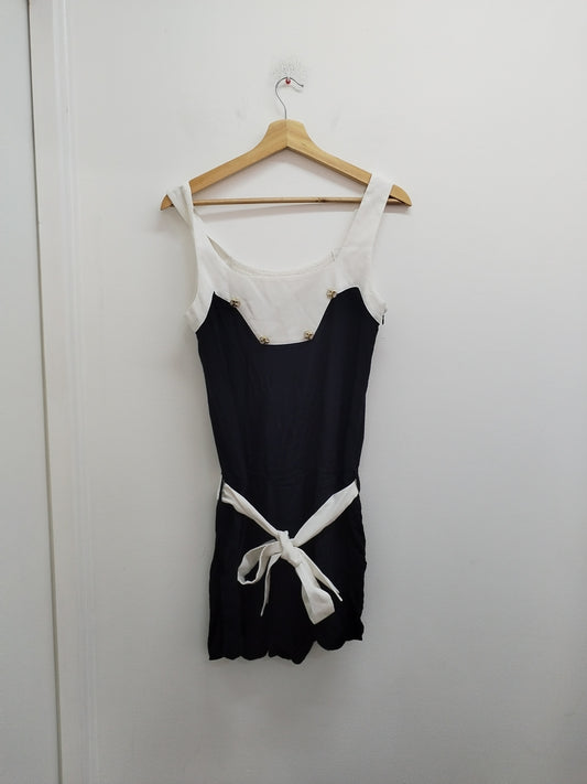 Combi-short à bretelle DiKsi noir et blanc Taille L