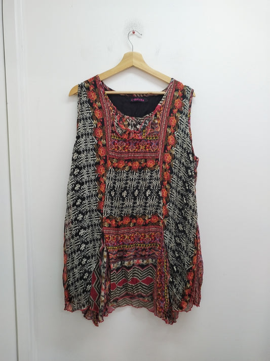 Robe sans manches C'Melodie imprimée multicolore Taille XL