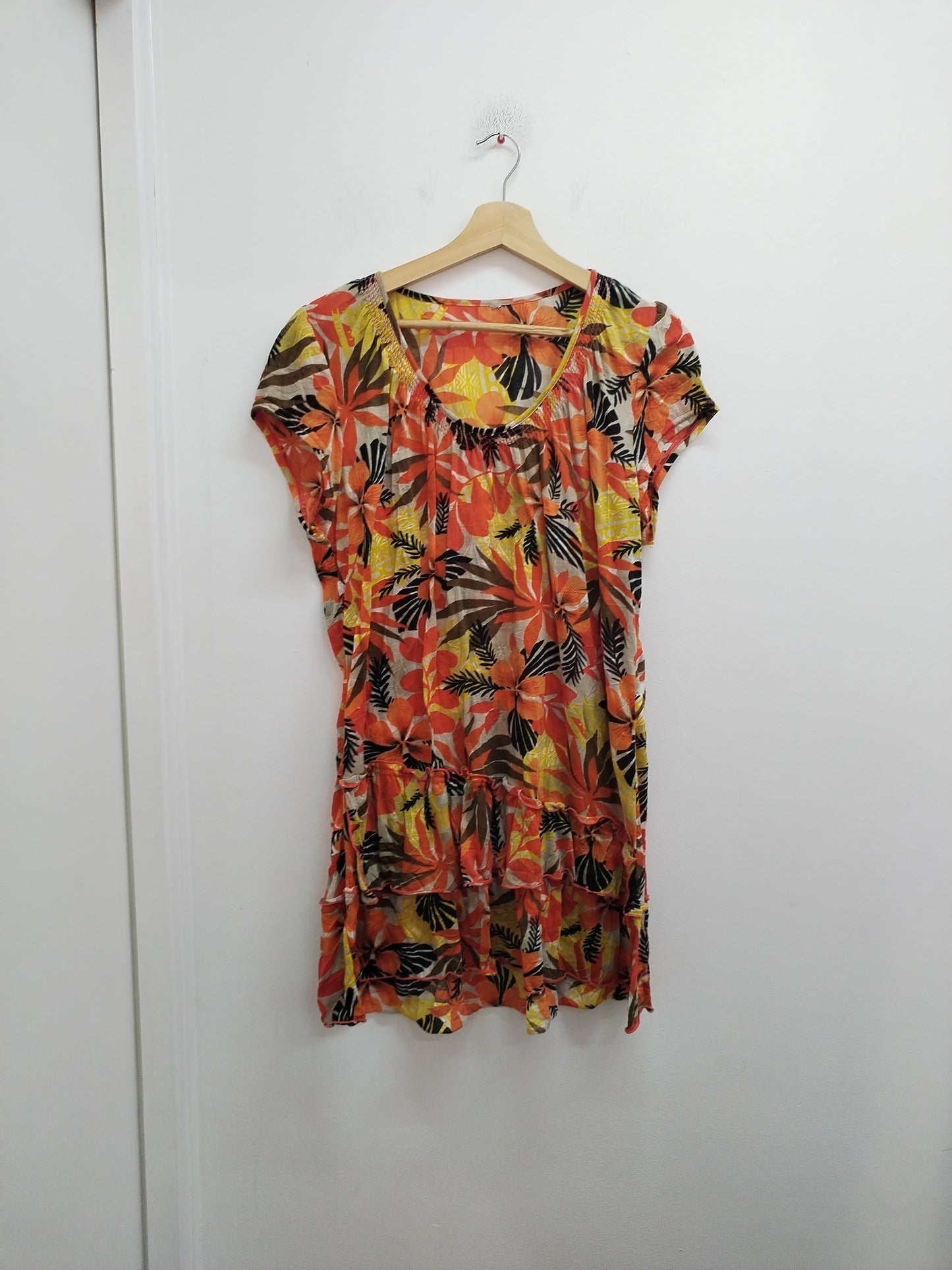 Robe tunique manches courtes fleurie Taille XL