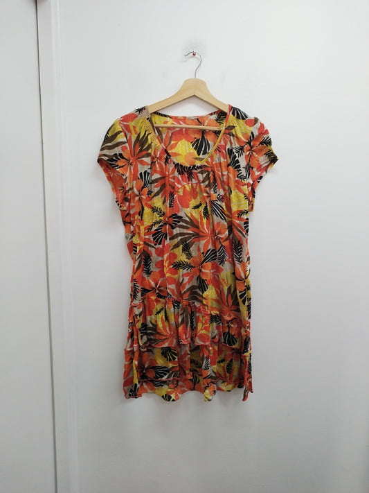 Robe tunique manches courtes fleurie Taille XL