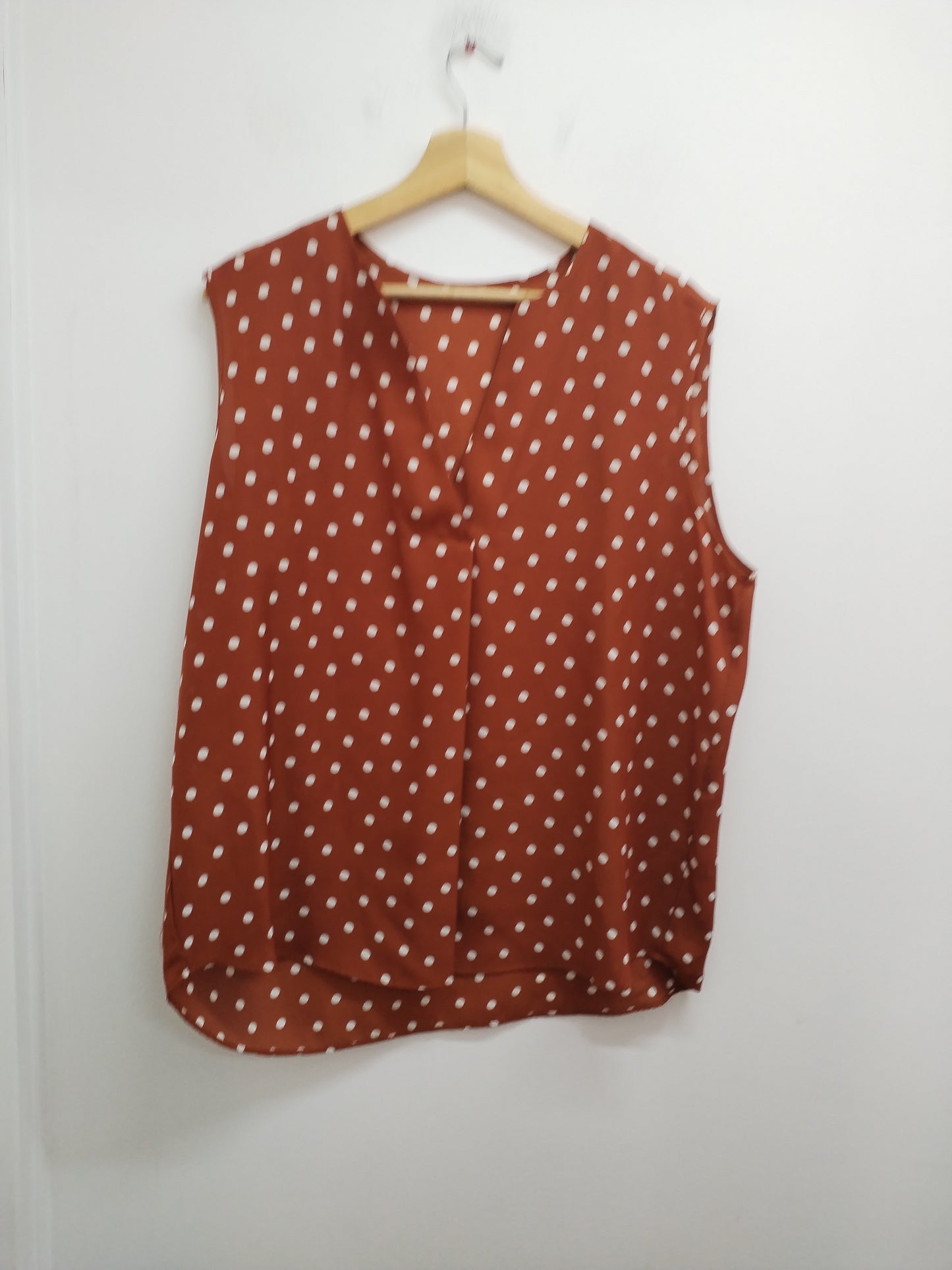 Tunique sans manches marron à pois Taille XL