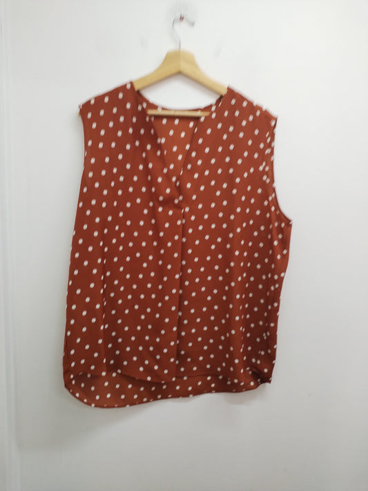 Tunique sans manches marron à pois Taille XL