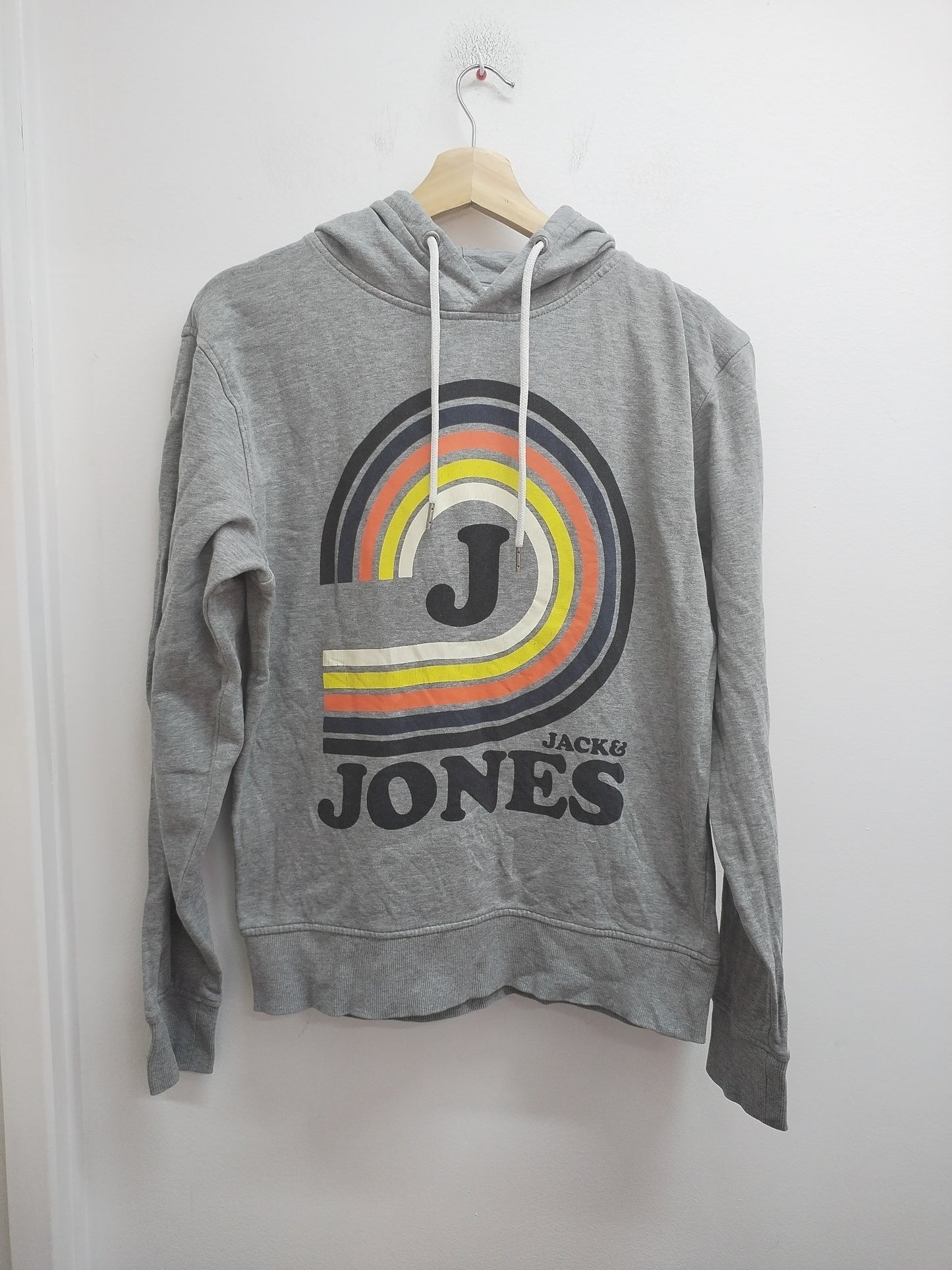 Sweat à capuche Jack & Jones gris avec impression Taille M