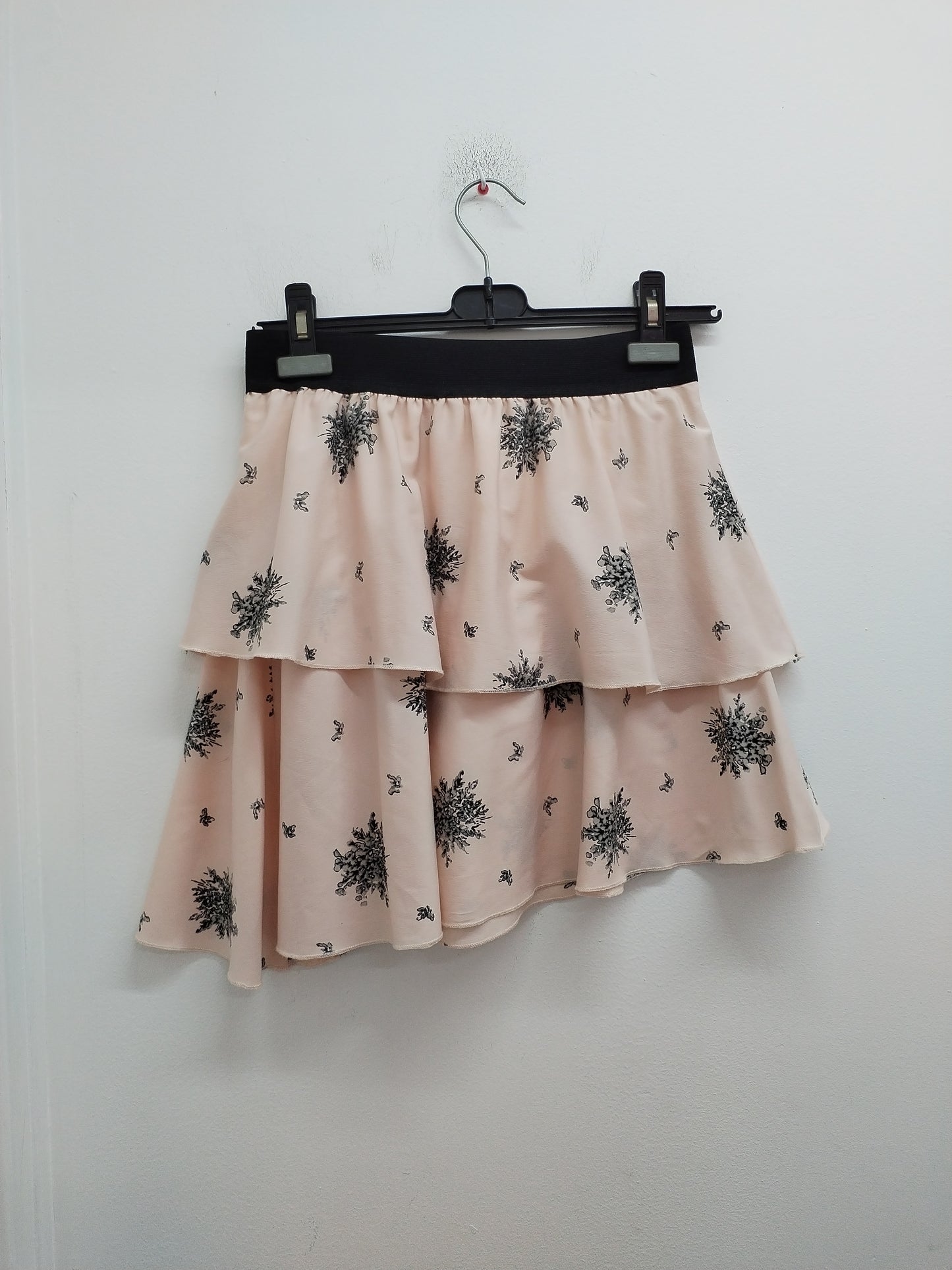 Jupe à volants Bronzini rose fleurie Taille 38