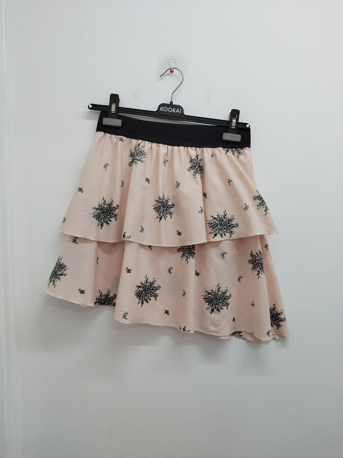 Jupe à volants Bronzini rose fleurie Taille 38