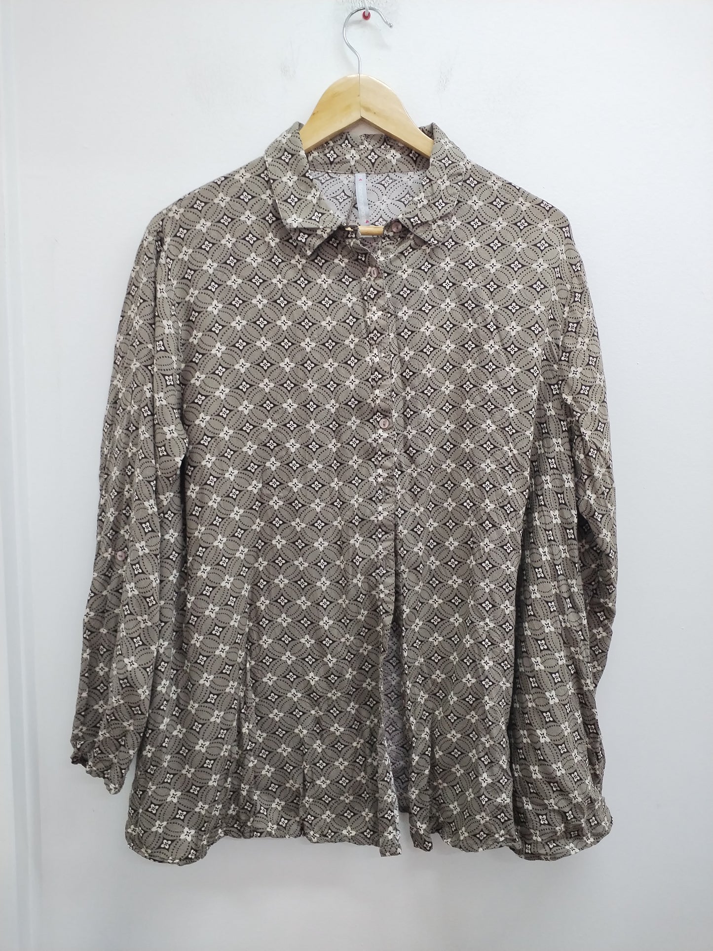 Chemise manches 3/4 Blancheporte marron à motifs Taille 44