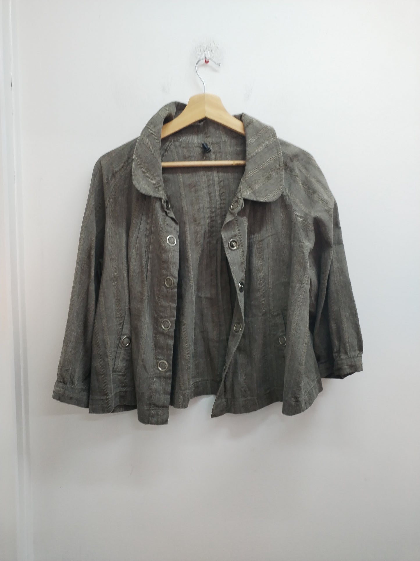 Veste courte manches 3/4 Naf-Naf marron rayée Taille 44