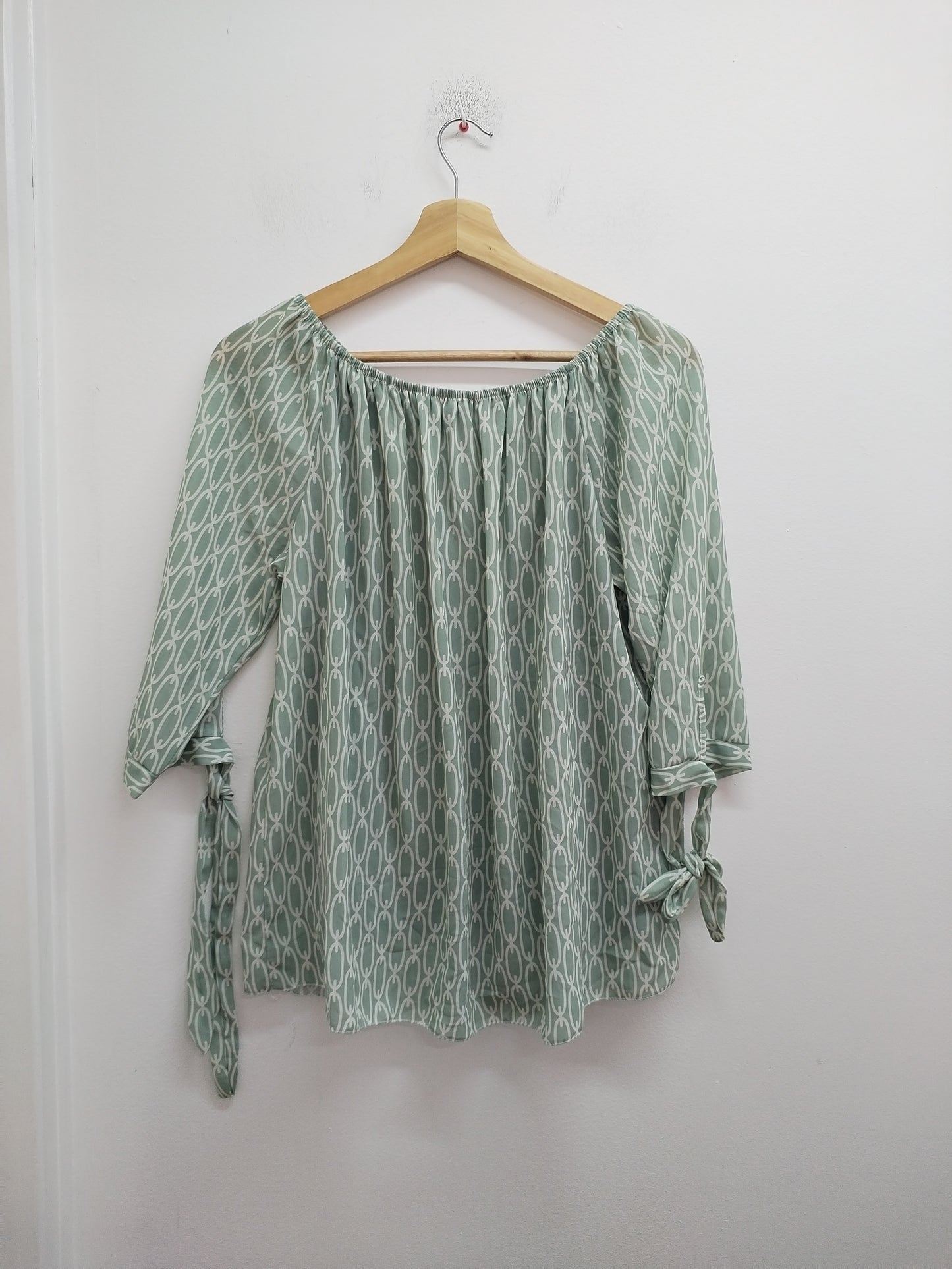 Tunique manches 3/4 New Collection vert d'eau à motifs Taille M
