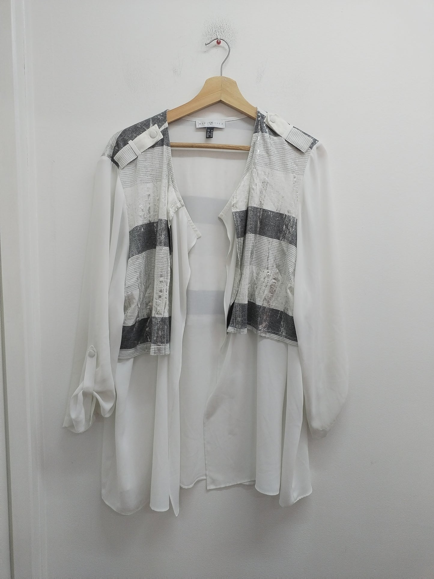 Veste légère Meri Esca blanche, grise et argentée Taille 52