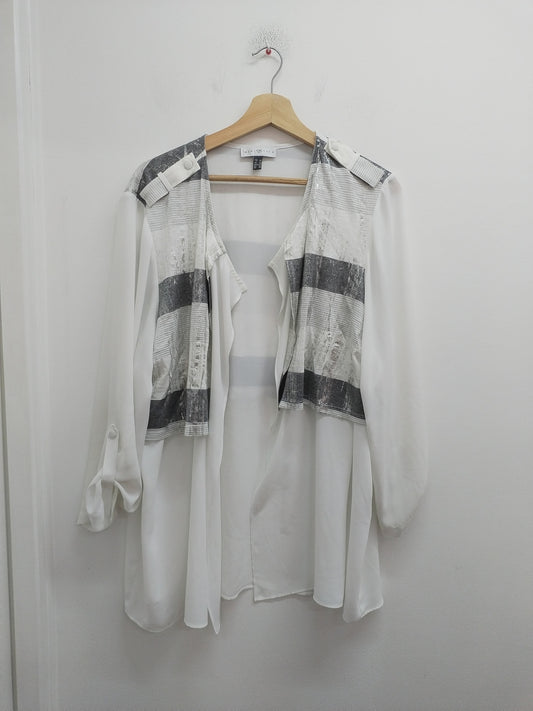 Veste légère Meri Esca blanche, grise et argentée Taille 52
