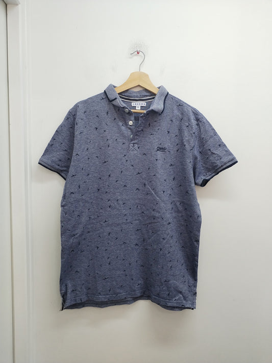 Polo manches courtes Creeks marine chiné à motifs Taille XL