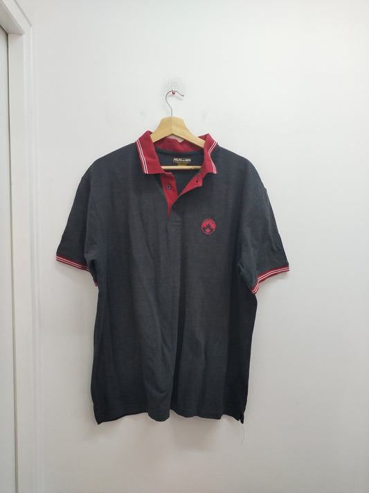 Polo manches courtes Atlas For Men gris anthracite et rouge Taille 2XL