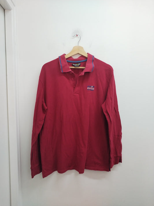 Polo manches longues Atlas For Men rouge Taille XL