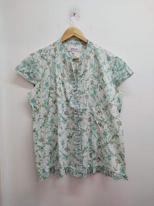 Chemise manches courtes Affinités By Armand Thiery blanche à motifs Taille L