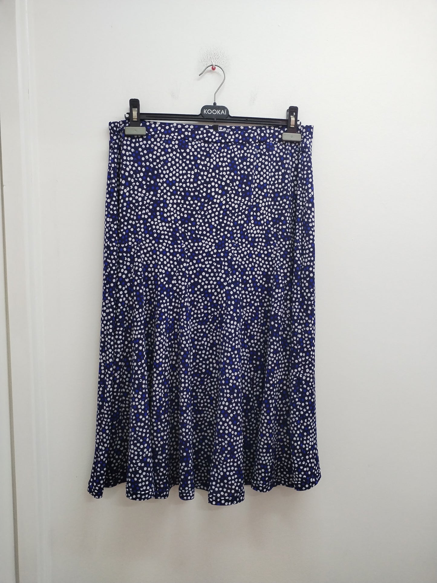 Jupe fluide Jacqueline Riu bleue à pois Taille 42