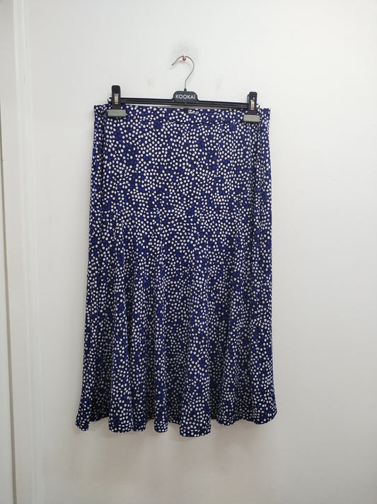 Jupe fluide Jacqueline Riu bleue à pois Taille 42