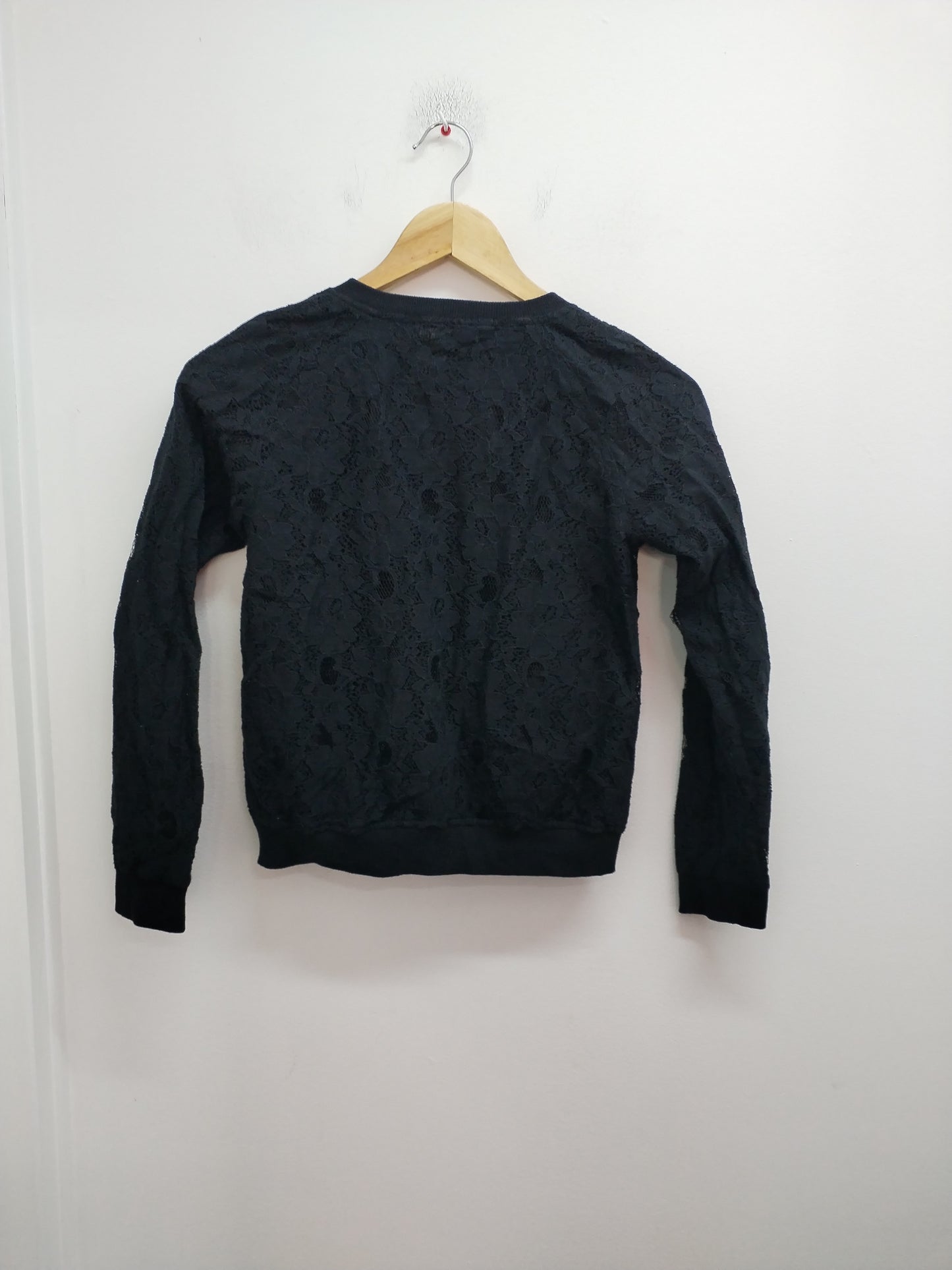 Veste Gémo noire avec dentelle Taille 12 Ans