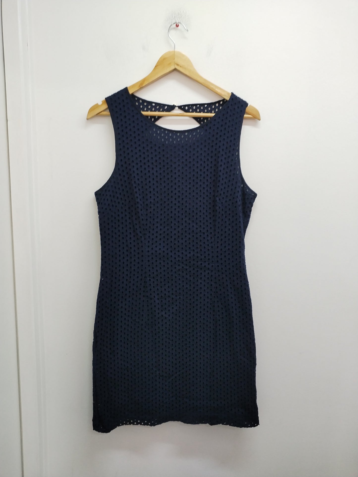 Robe sans manches Laura Clément marine mailles ajourées Taille 44