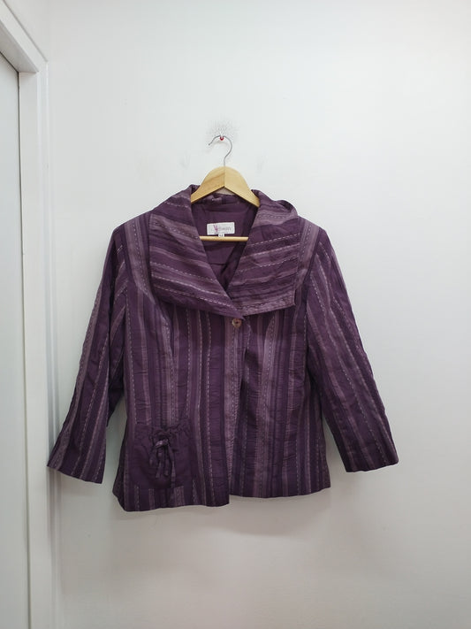 Veste manches 3/4 Affinités by Armand Thiery violette rayée Taille 42