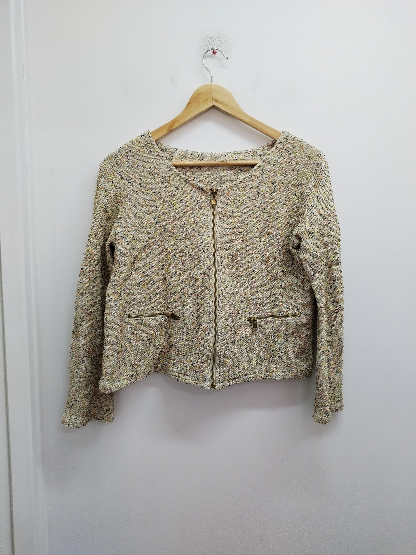 Veste courte beige chiné Taille M