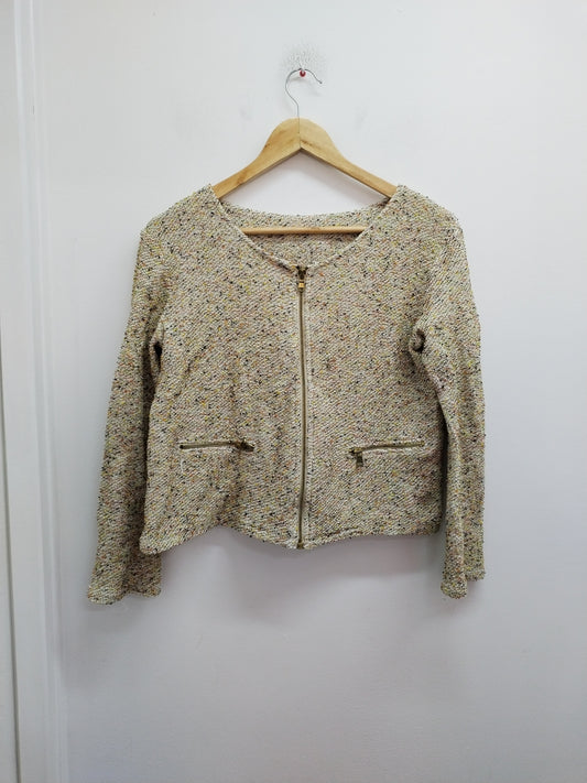 Veste courte beige chiné Taille M