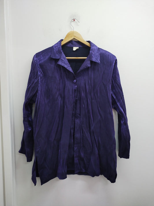 Chemise violette satinée effet froissé Taille XL