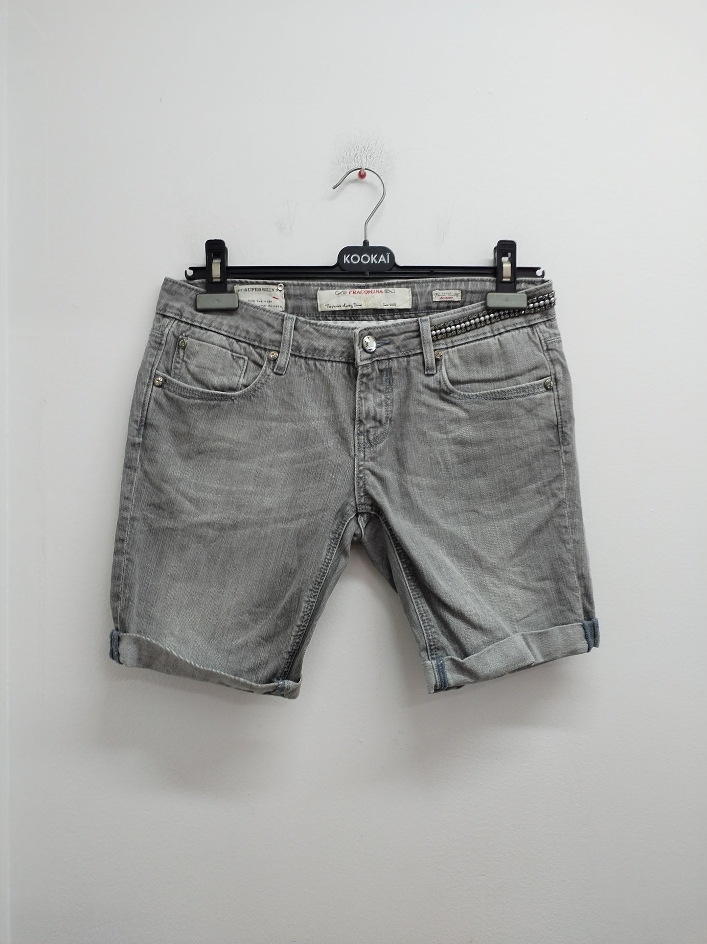 Short en jeans Fracomina gris Taille 38
