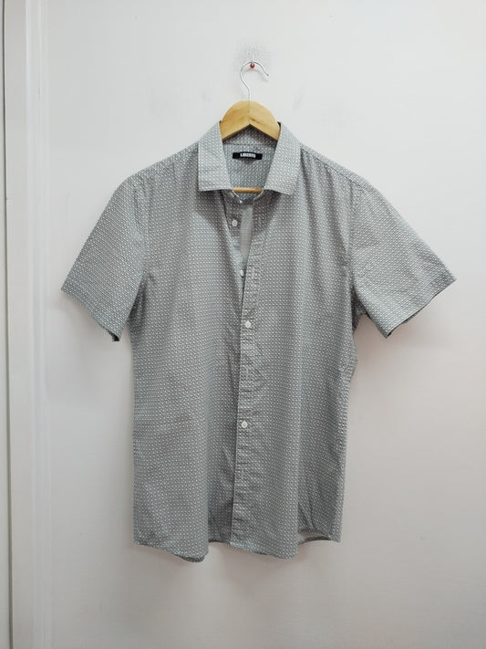Chemise manches courtes Liberto blanche et noire à motifs Taille M