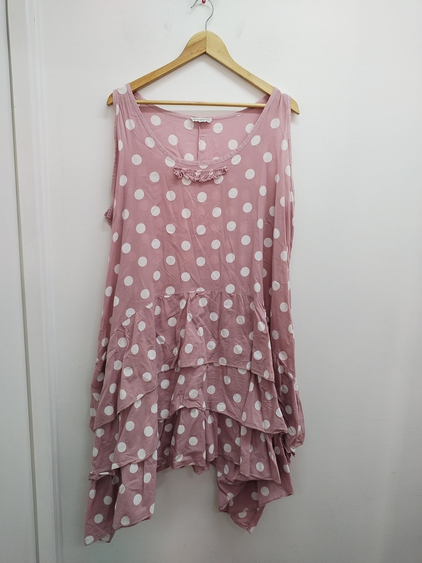Robe sans manches Talia Benson rose à pois Taille 2XL