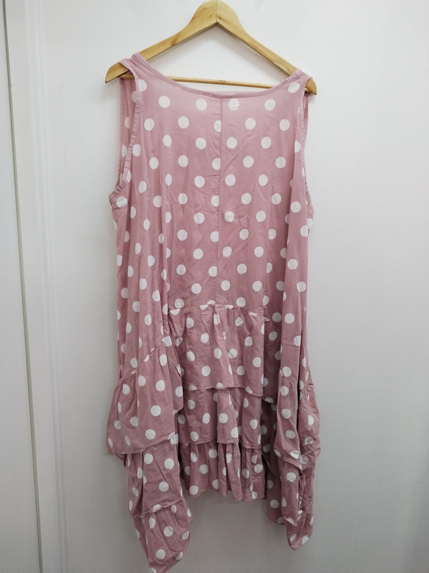 Robe sans manches Talia Benson rose à pois Taille 2XL