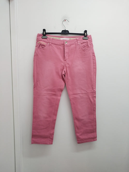 Pantacourt en jeans Grain de Malice rose Taille 44