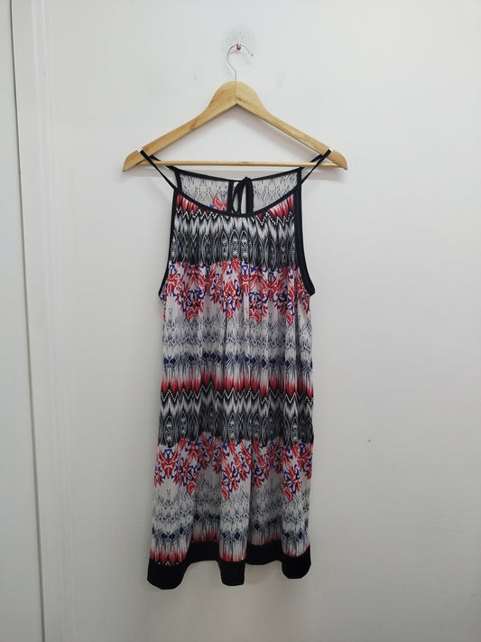 Robe fluide à bretelles imprimée Taille XL
