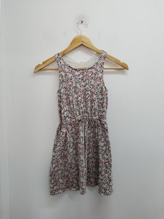 Robe sans manches Vertbaudet fleurie avec dentelle Taille 8 Ans