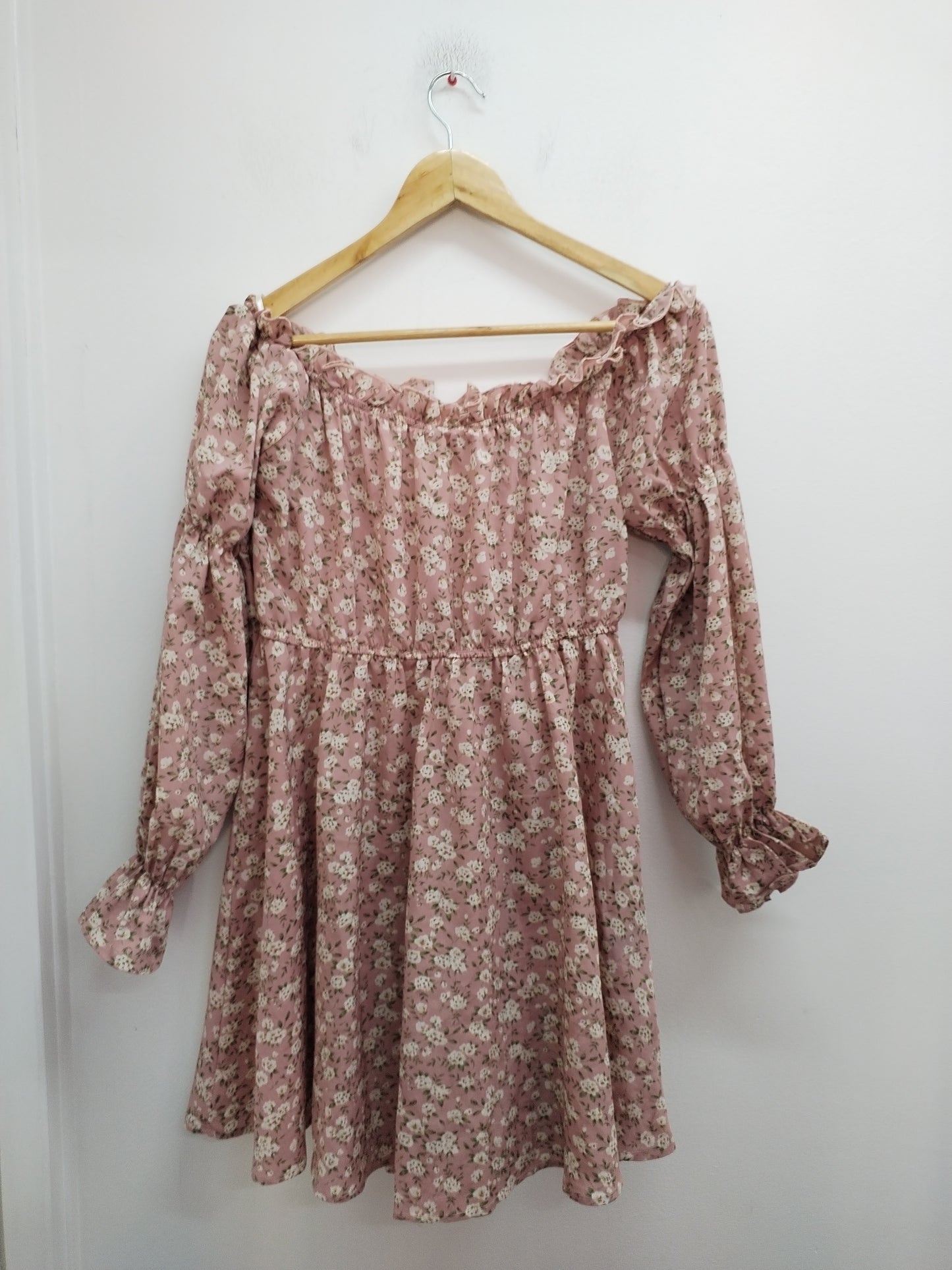 Robe manches 3/4 Shein vieux rose fleurie Taille 38
