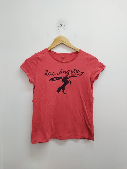 T-shirt Kiabi rouge avec impression Taille 12 Ans