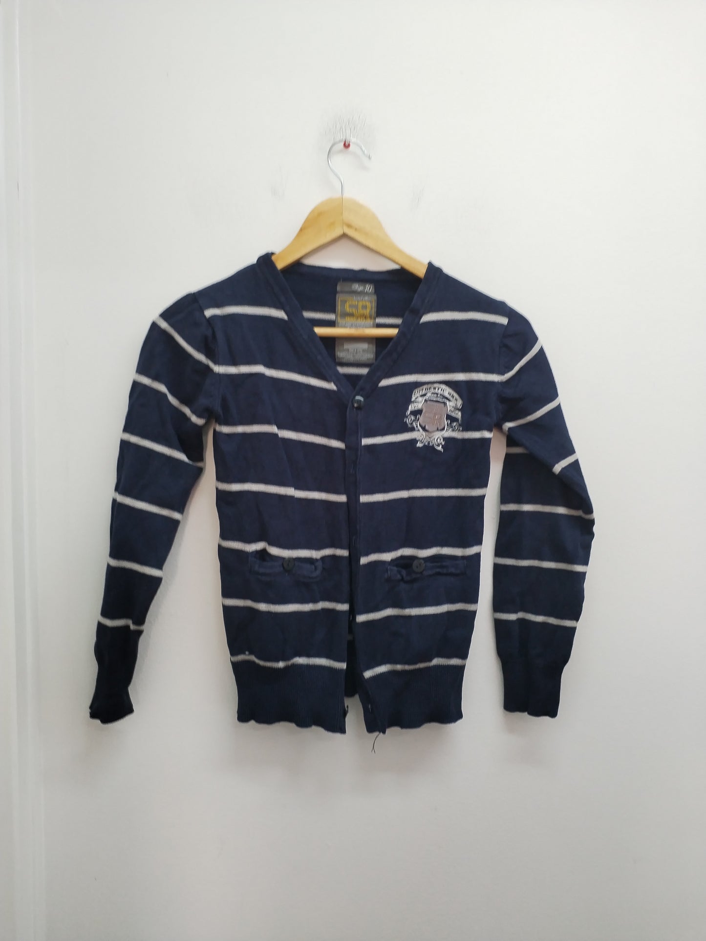 Gilet SRK marine rayé blanc Taille 10 Ans