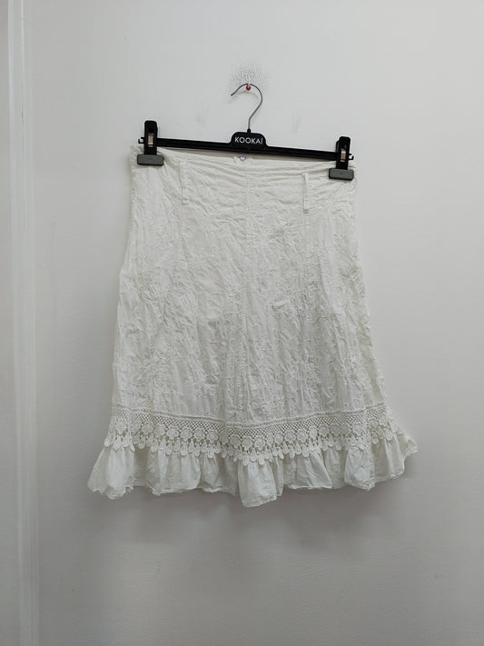 Jupe blanche avec broderie et dentelle Taille 36