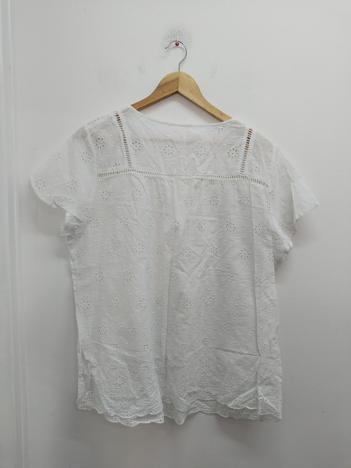 Tunique manches courtes ajourées blanche Taille XL